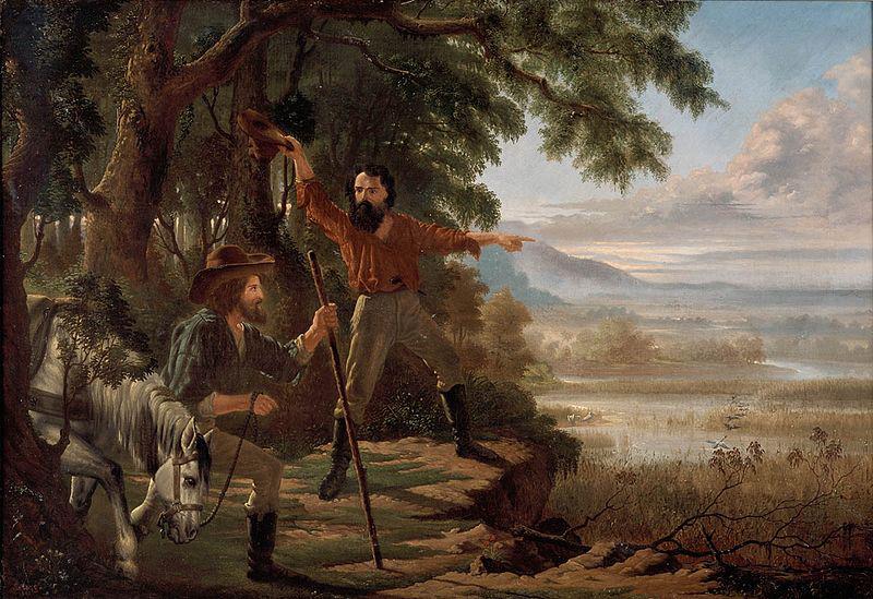 unknow artist Arrival of Burke and Wills at Flinders River, oil painting image